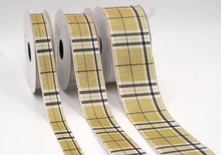 Elegant Matcha Green & Black Plaid Ribbon_AI